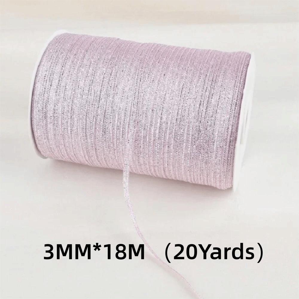 3MM*18M Glitter Ribbon 20Yards Silk Satin Texture Silk Satin Ribbon Glitter Material DIY Craft Sewing Piping Ribbon