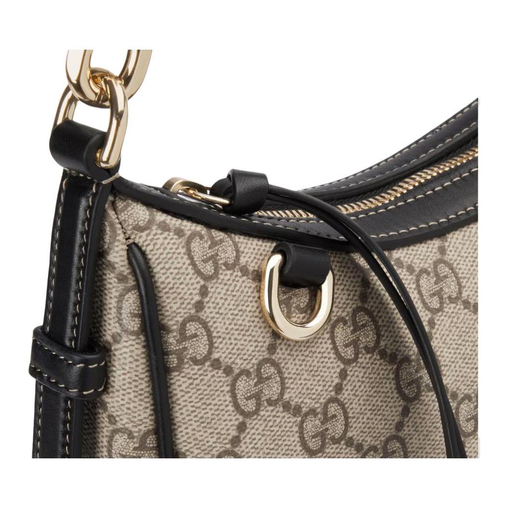 Gucci GG Emblem Double G All Over Print Design GG Coated Fabric Shoulder Bag Small Women Shoulder Bag Beige Dark-Brown 847447-FAD6L-9741