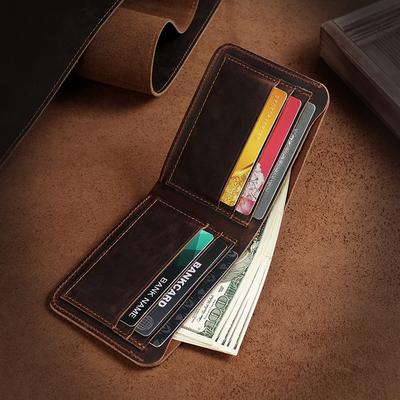 Pure Leather Wallet for Men Bi Fold Ultra-slim Multi-Slot Fashion Card Case Cow Leather Mens Wallets