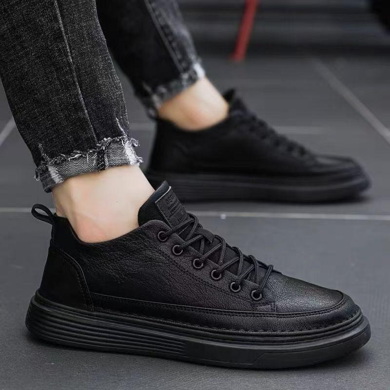 Men's Sneakers Spring Fashion Casual Shoes for Men Soft Comfortable Walking Shoes Non-slip Black Men's Leather Shoes zapatillas