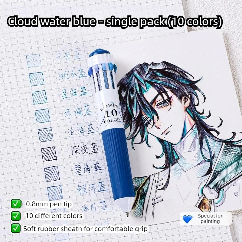 Languo 146/10 Color Ballpoint Pen 0.8mm Cartoon Soft Grip Press for Drawing Multicolor Writing Pen Office School Supplies