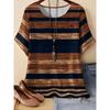 Fashion Women's Striped Printed Top Casual Loose Short Sleeves Comfortable Breathable T-Shirts Women’s