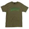 Maglietta Creature Skateboards Logo Contorno Verde Militare