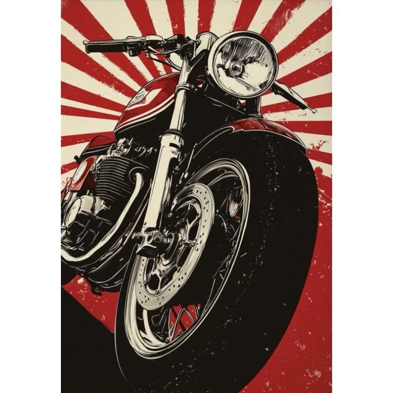 Minimalist Retro Motorcycle Metal Tin Sign Garage Home Biker Gift