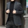 Futing Men's Wool Blend Easy-Care Business Casual Blazer