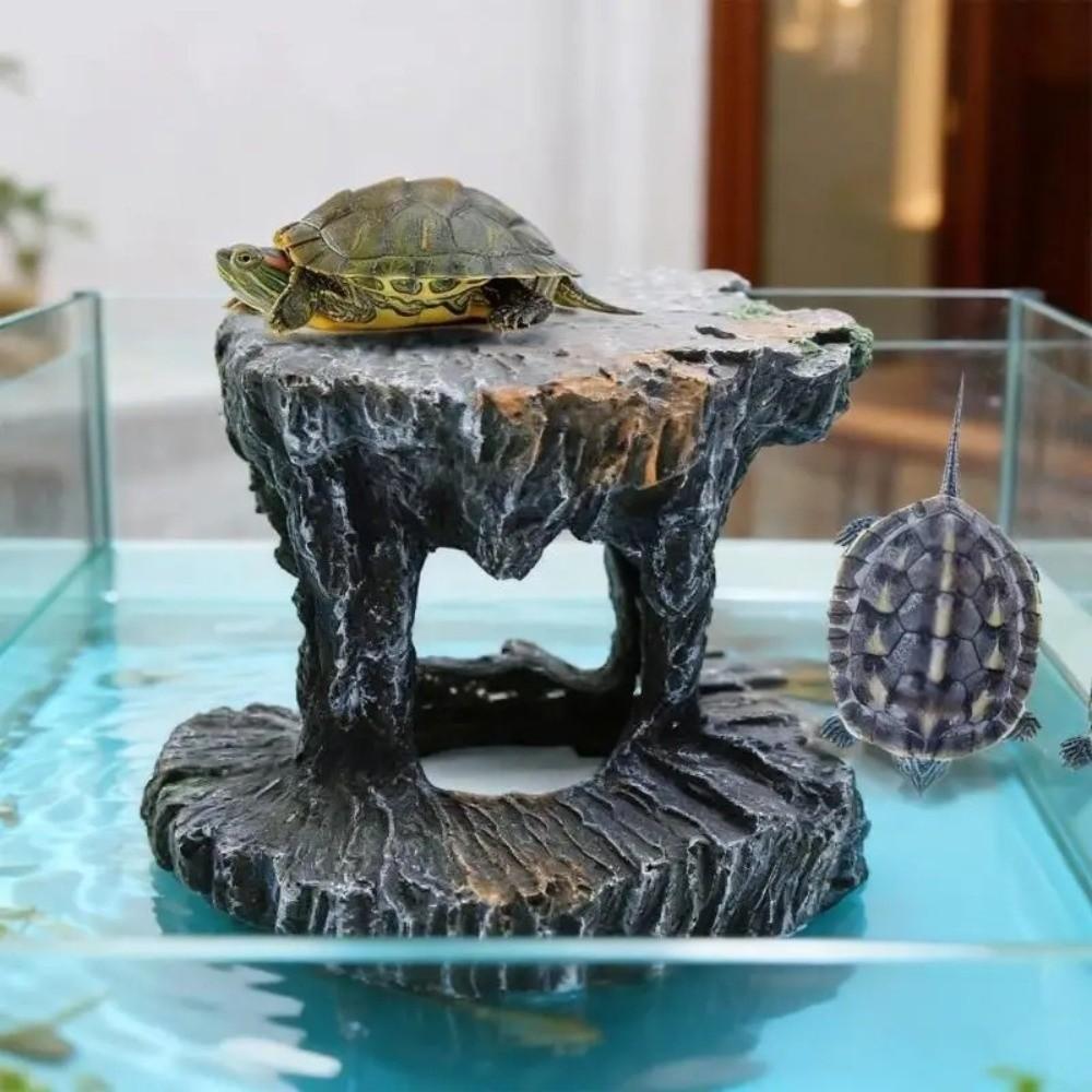 Non-Toxic Turtle Basking Platform Resin Reptile Hiding Cave Artificial Rock Cave  Reptile Habitats