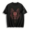 Vintage Ram Skull Print Casual Personality T-Shirt Pure Cotton T-shirt