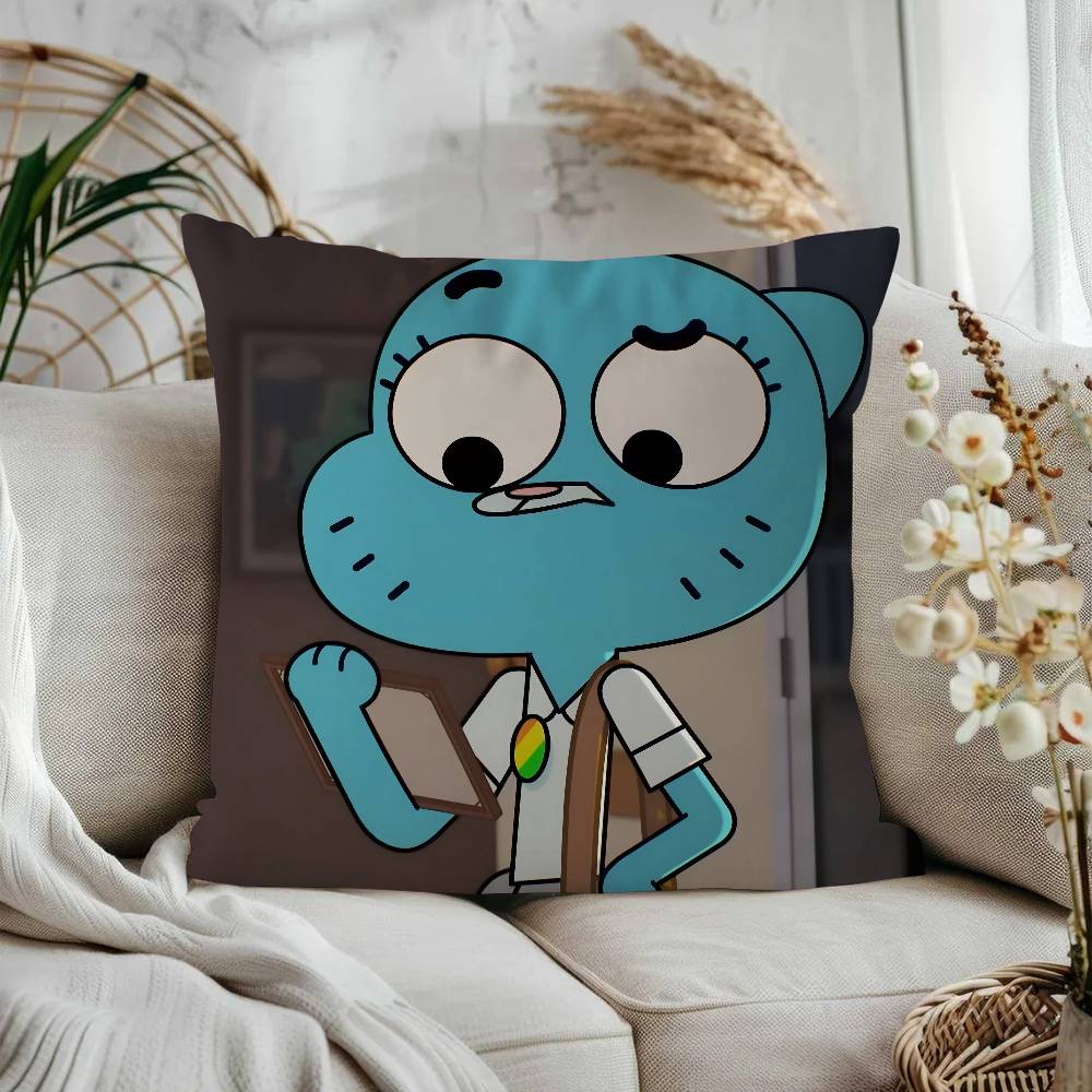 

G-GumballS W-World A-Amazing Cushion Cover Pillowcase Upholstery Sofa Throw Pillow Home Decor Pillowcas 16x16Inch