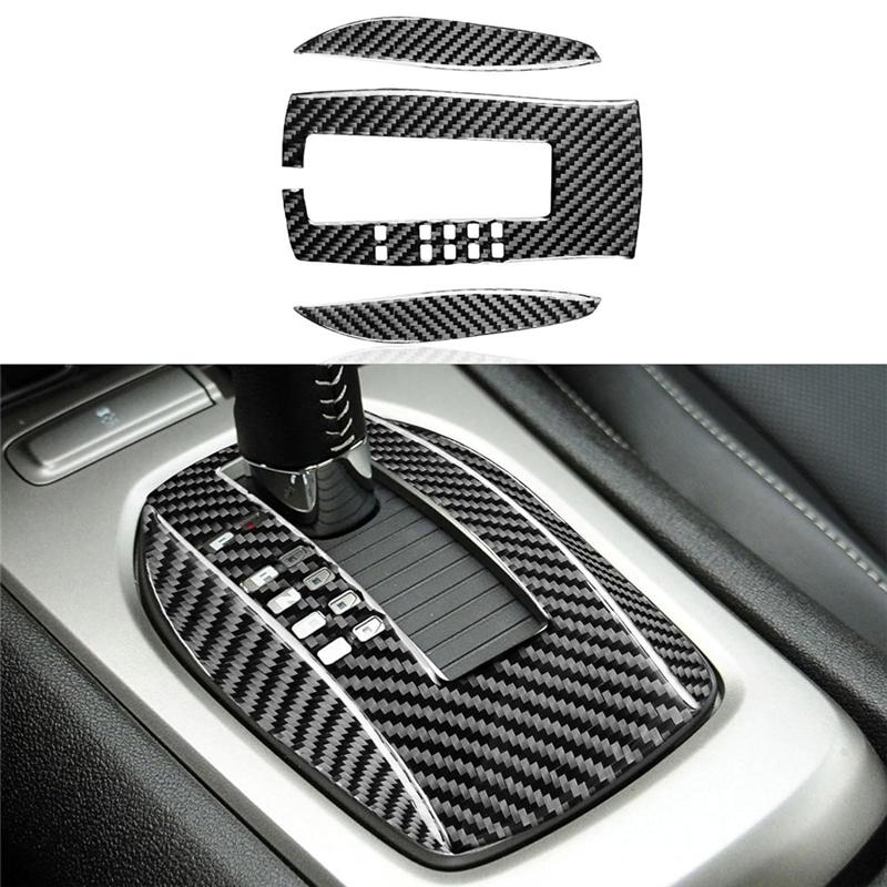 Kohlefaser Für Camaro 2010-2015 LHD Auto Schalthebelblende Aufkleber Zierleiste Innenzubehör
