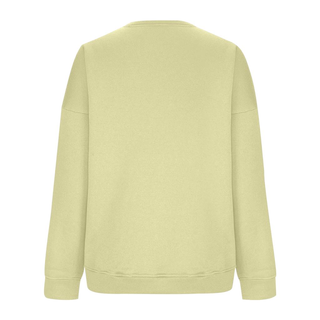 Women's Casual Fashion Round Neck Long Sleeve Sweatshirt With Pockets