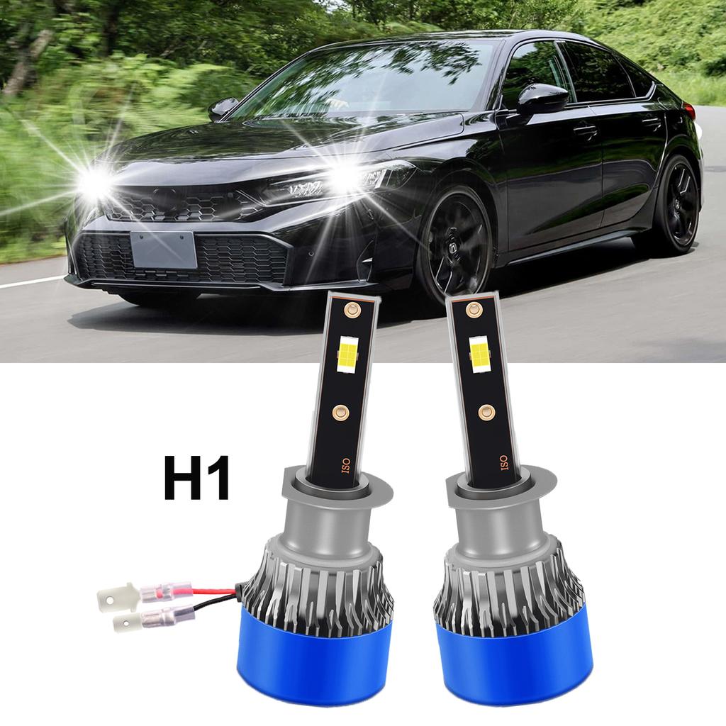 1 Pair H1 LED Headlight Bulb Kit Low Beam 6000K White  Replace Halogen Lights  3570 CSP Headlamps with Cooling Fan