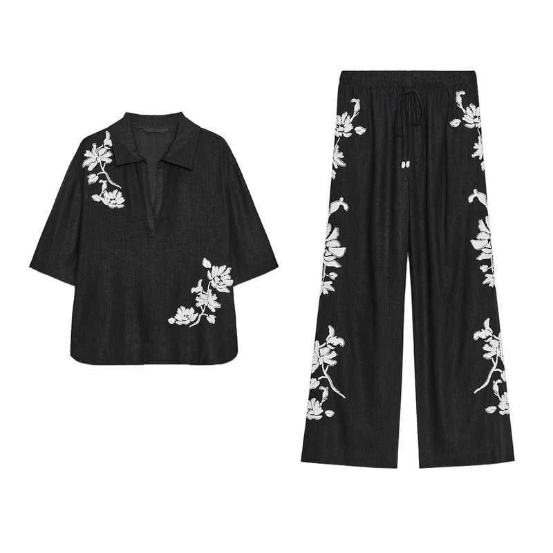 Flower Embroidery Shirts 4786139 4786238 Flower Embroidery Trousers 4786138 4786260