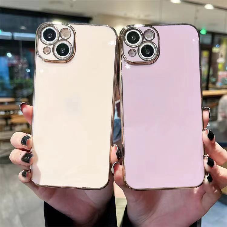 Suitable for Apple 14PRO Phone Case, Straight Edge 6D Electroplated 15Promax Full Cover Anti-drop Fine Hole Xsmax Protective Case