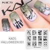 kads Halloween 001 Nagelstempelplatten Geist Kürbiskopf Streifenmuster Bild Nail Art Stempelplatte Druckvorlage