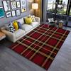 Red and Black Tartan Plaid Carpet, Modern Living Room Floor Rug Suitable for Use As an Anti-slip for Living Room Bedroom Sofas