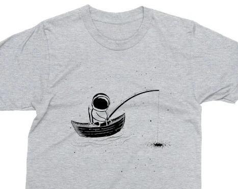 Best Selling Astronaut Fishing T Shirt Printed On Soft Ringspun Cotton Funny Space Tshirt Milky Way Spaceunisex Tee Unisexs Unisexs