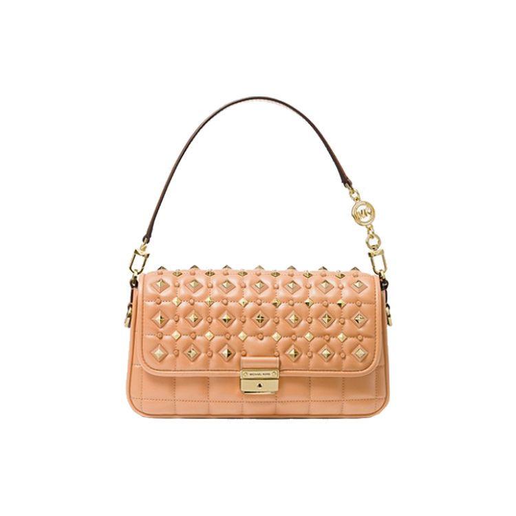 

Michael Kors Mk Bradshaw Small Studded Gold Buckle Shoulder Bag Solid Color Seam Single Shoulder Bag Women Shoulder Bag Melon 30T1L2BL1U-CANTALOUPE Basic Set (Bag+Dust Bag)