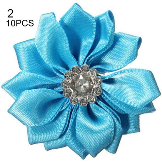 10 Uds. 4cm cinta de raso flores brillantes apliques de diamantes de imitación DIY artesanía de boda