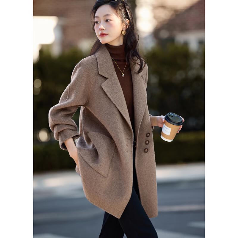 Mohan Yimei Women's Fashion Double-Faced Wool Coat