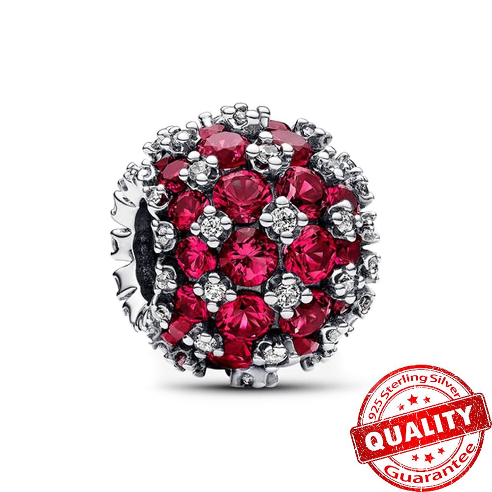 Romantic Copper Red Air Balloon Charm Fit Original Bracelet Copper Red Heart Rose Charms For Women Jewelry Gift