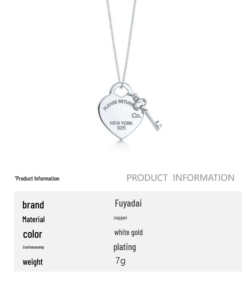 Collana con Ciondolo Chiave a Cuore per Donna - Catena Clavicola dal Design Unico a Forma di Cuore