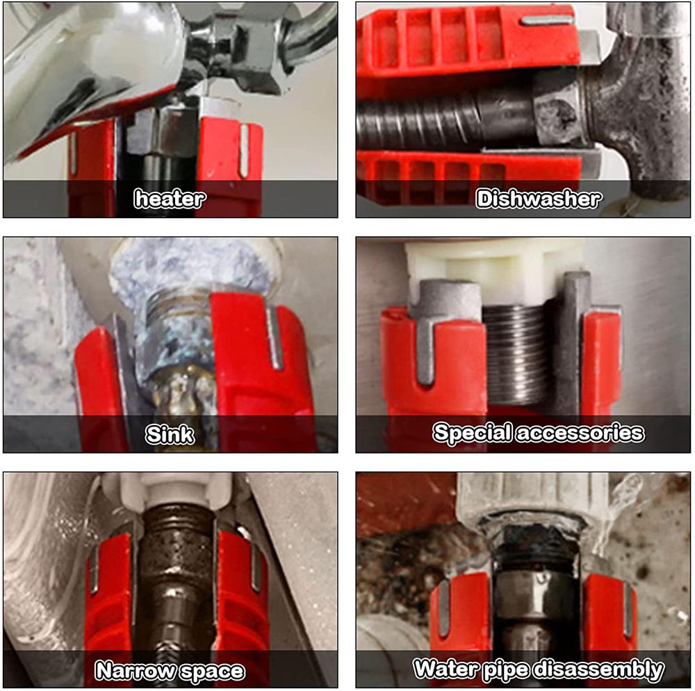 New 8 In 1 Multi Purpose Faucet and Sink Installer Wrench Anti-Slip Handle Double Head Wrench Tool Extra-long design Wrench Tool