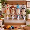 Seasonal Craft Kits Crochet Animal Bag Holder DIY Kit Hanging Plastic Make Easy Patterns Cute Raccoon Highland Cow Organizer for Home Kitchen Decor,