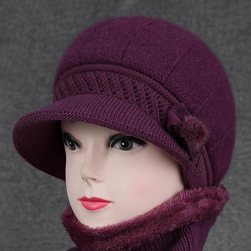 Hat Female God Mother Knitted Wool Hat Grandma Piled Thick Warm Elderly Cold Cotton Hat