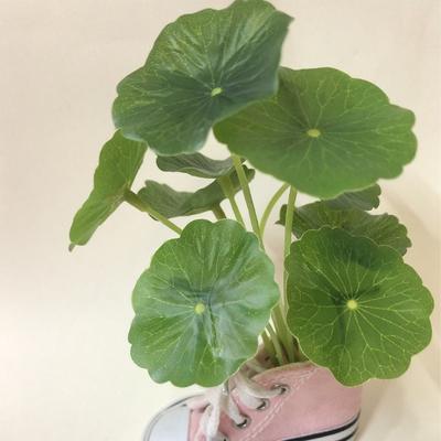 Grüne Pflanze 9 Köpfe Künstliches Lotusblatt Kleines Realistisches Simulations-Geldgras Elegante Plastik-Kunstpflanzen Feiertagsdekoration