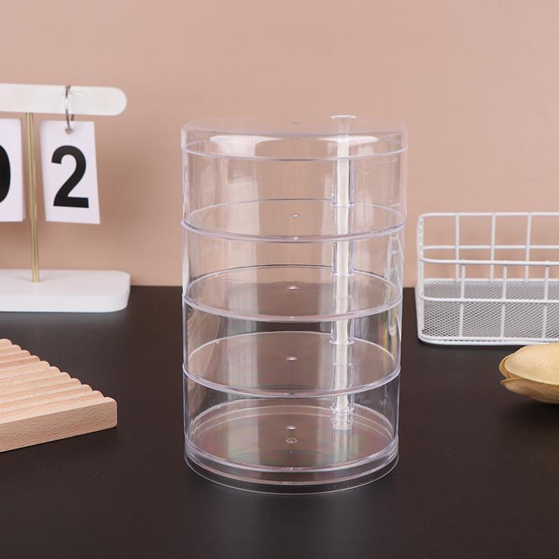 Transparent Rotating Dustproof Jewelry Box Multilayer Bracelet Earring Hairpin Jewelry Display Rack Storage Box Organizer Case