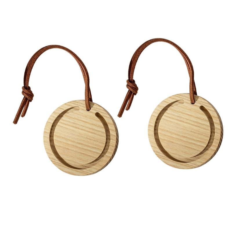 Set Of 2 Improved Wood Car Scent Disks With Simple Attachment Design And variable Scent Feature