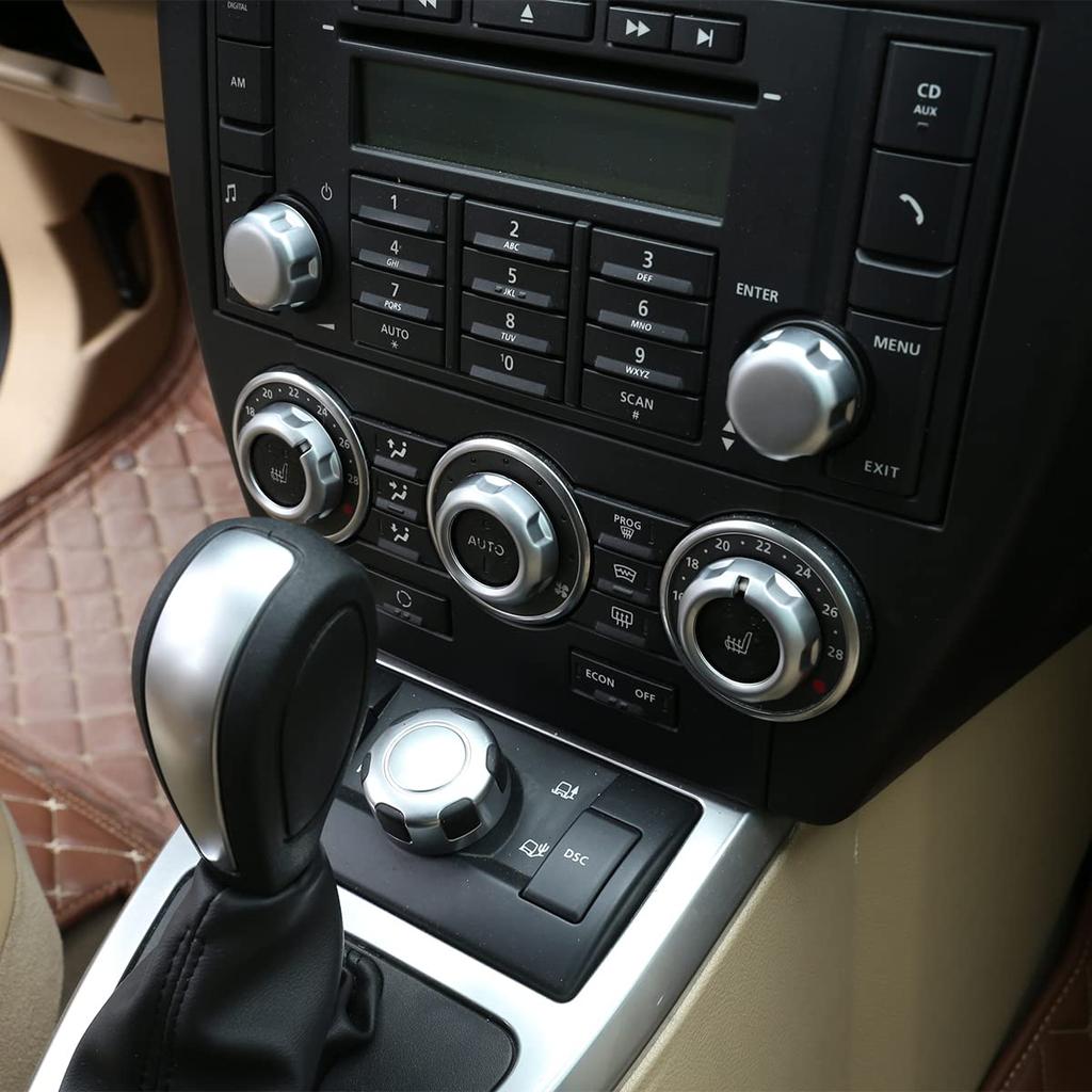 METYOUCAR Car Air Conditioning Knob Volume Control Knob Decorative Rings for Land Rover Freelander 2 Car Volume Air Conditioning Knob Button Trim