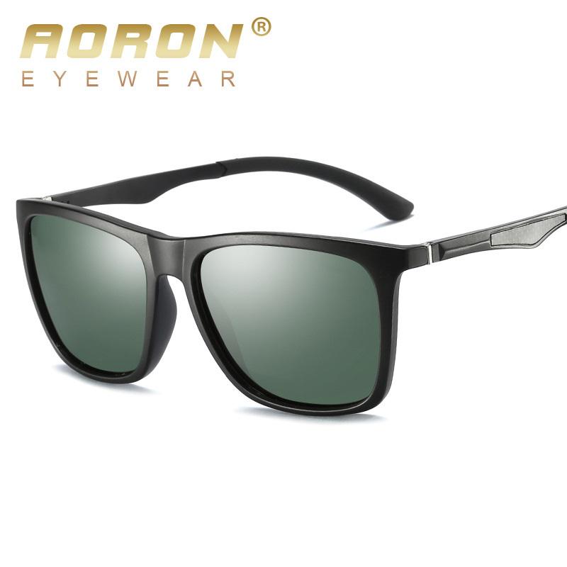 Поляризованные солнцезащитные очки AORON, классические квадратные зеркальные солнцезащитные очки, алюминиево-магниевые очки UV400, очки для мужчин и женщин