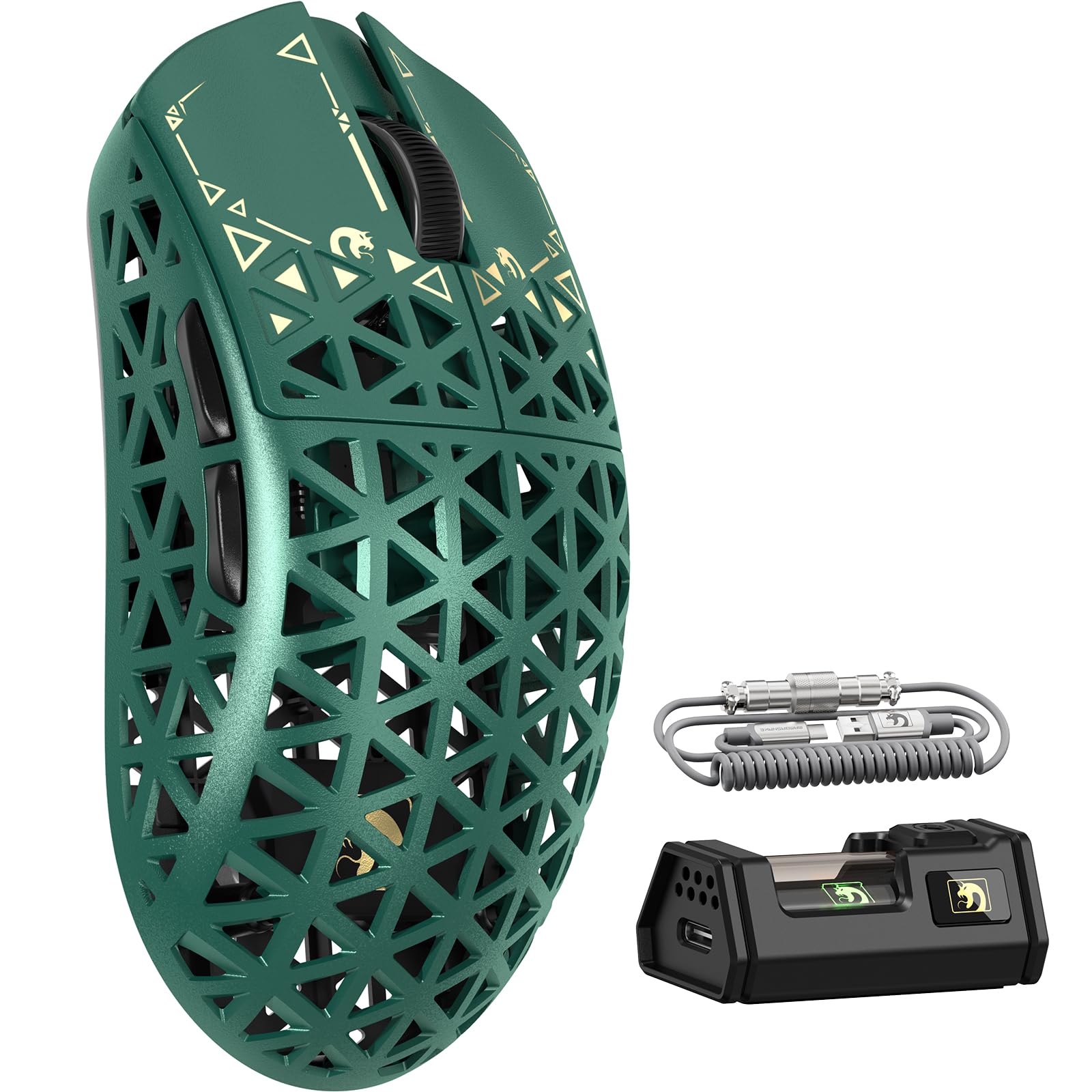 

MAMBASNAKE M5Ultra 8K Carbon Fiber Gaming Mouse, Wireless, Wired, Lightweight, PAW3950MAX Sensor, Nordic52840 Controller, 8000Hz Polling Rate, 42000