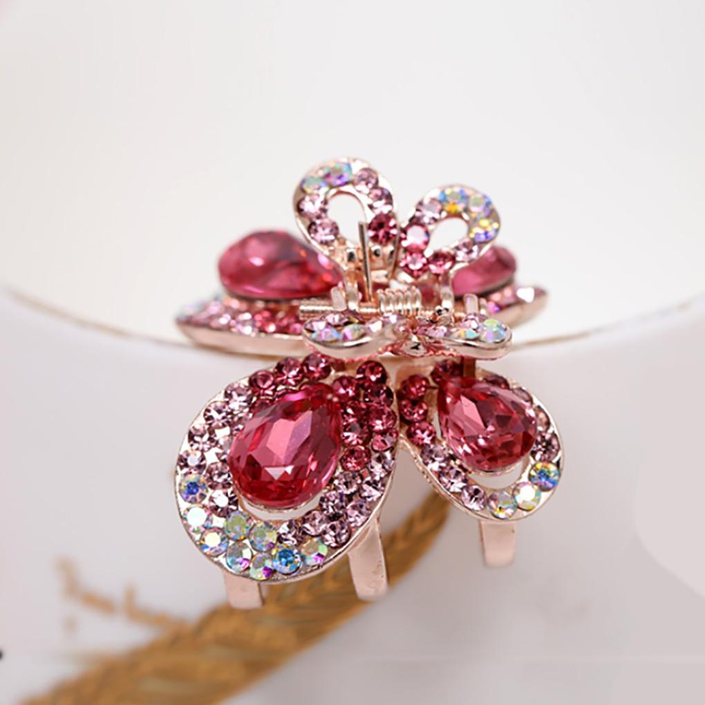 Damen Mebi Punkt Haarnadel (Rosa) Kubische Dekoration Mini-Clip