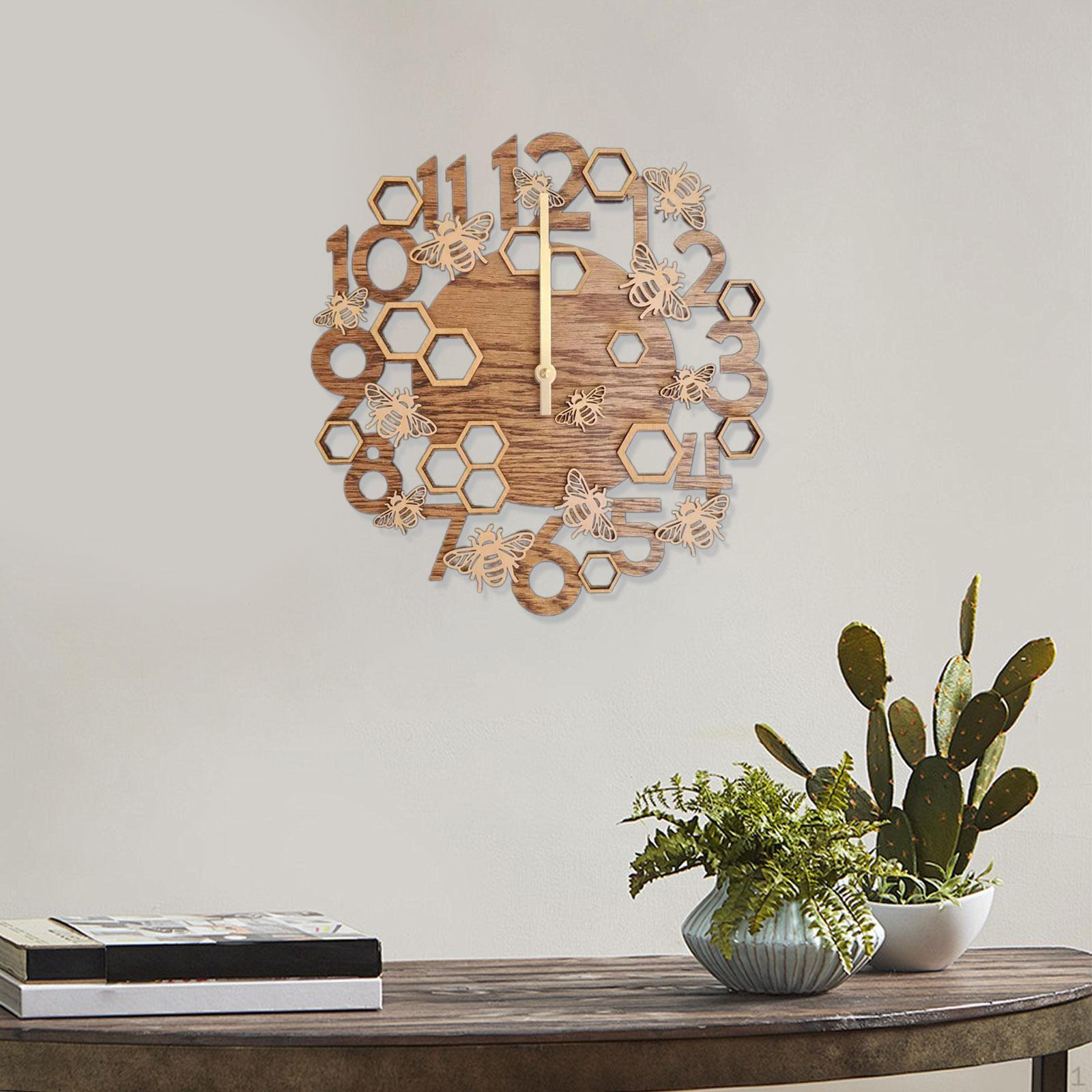 

Настенные часы украшения 30 см мама подарки винтажный арт декор креативный друг подвесной Bee Pattern