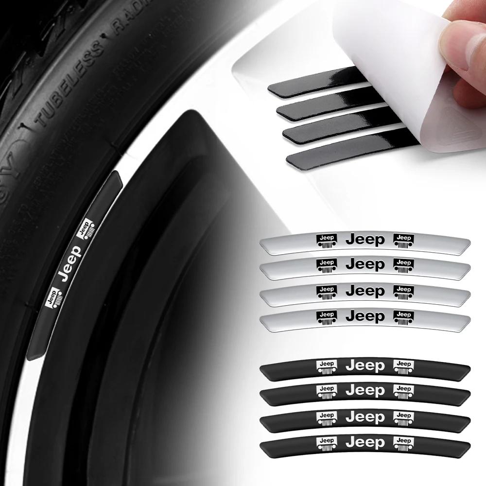 4Pcs Aluminum Car Wheel Hub Sticker Rim Center Cap Decal Car Exterior Accessories For Jeep Wrangler Grand Cherokee Compass Reneg AKO1