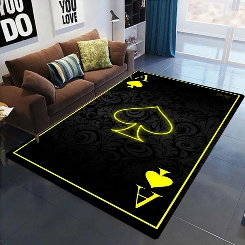 Ace of Hearts Poker Card Pattern Area Rug Non-Slip and Machine Washable Carpet for Living Room Bedroom Decor Floor Mat