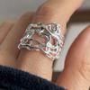 925 Sterling Silver Finger Rings for Women Web Interline Couple Minimalist Ring Party Jewelry Gift Prevent Allergy