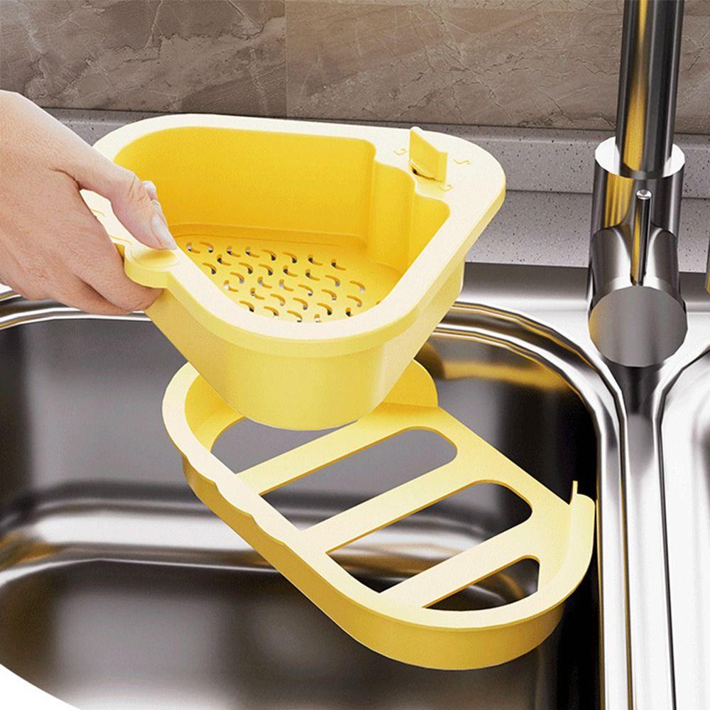 Creative Sink Strainer Basket Triangle Automatic Dumping Filter Basket  Bathroom
