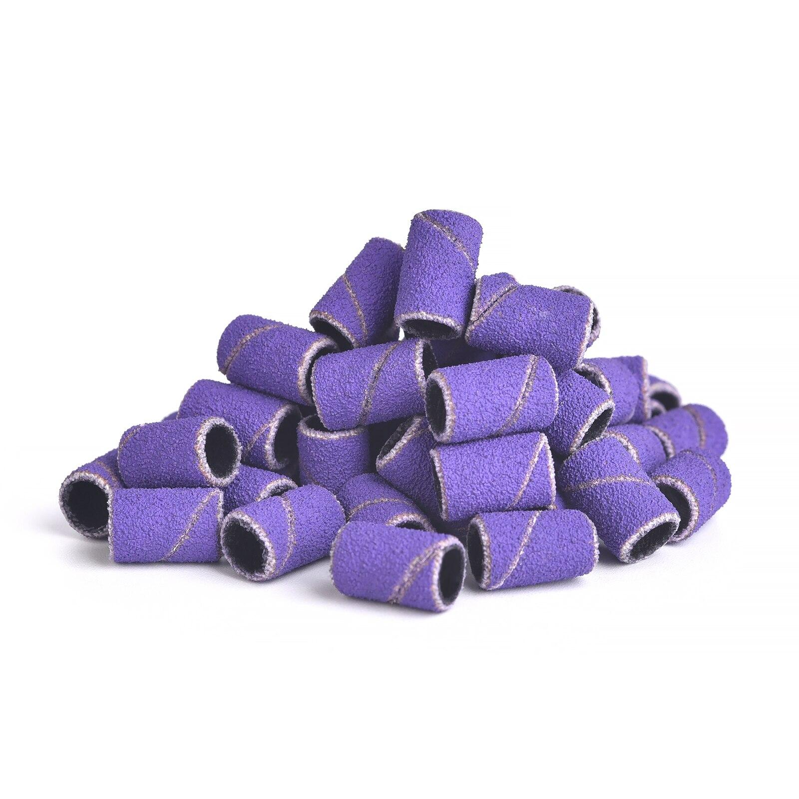 

50 шт., шлифовальные ленты для сверл для ногтей, набор лент для сверл для ногтей, инструменты для удаления геля и педикюра 120 Grit фиолетовый