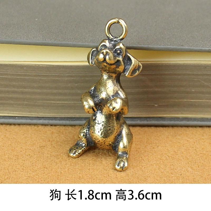 Brass Zodiac Animal Vintage Decoration Brass Statue Wealth Prosperity Chinese Style Antique Copper Miniature Home Decor Crafts