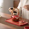 Sushang Chinese Chic Palace Red Auspicious Crane Gongfu Tea Set