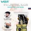 Cordless 0 Zero Gapped Original Vintage Machine All Metal LED Hair Cut Clipper T9 Switch Trimmer Barber Gold Silver Men's Shaver