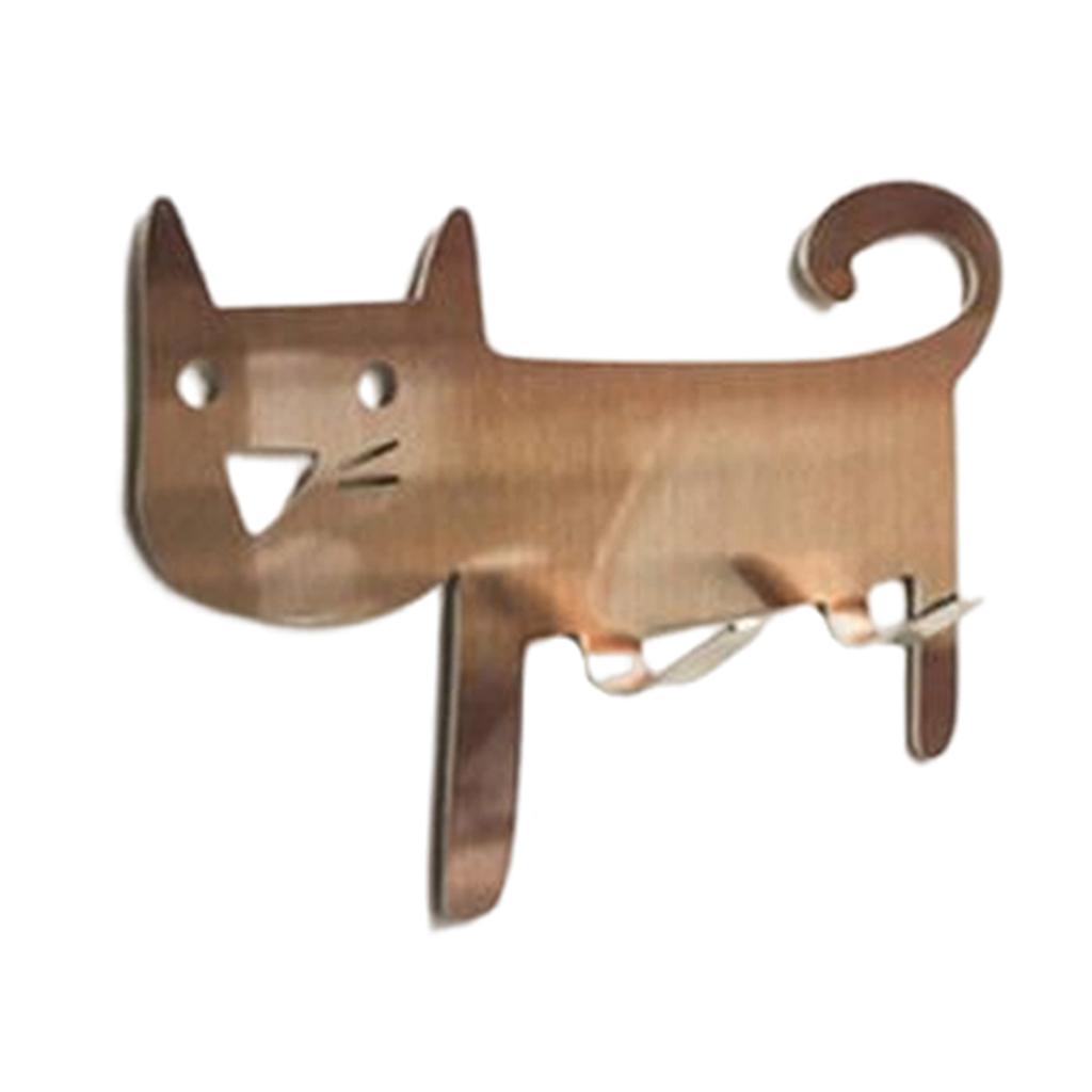 Stainless Steel Cute Cat Hook Wall Mounted Towel Hook Multipurpose Self-Adhesive Hook Practical Seamless Hooks Bath Robe Hook