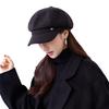Autumn and winter solid color retro British style cap women's fashion simple casual versatile temperament octagonal hat