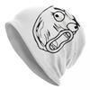 Troll Face Quest Video Meme Funny Anime Beanie Bonnet Knitted Hats Hip Hop Unisex Game Comic Warm Winter Skullies Beanies Caps