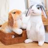 Enorme mini juguete de simulación de perro y conejo, lindo animal suave, muñeco de simulación, regalo de cumpleaños de Pascua, juguete para niños, decoración de dormitorio