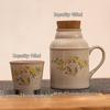 Ru Kiln Ceramic Insulated Teapot Set: Mute Thermos Pot with Teacup and Lid, Large Capacity, Chinese Style Office Cup.