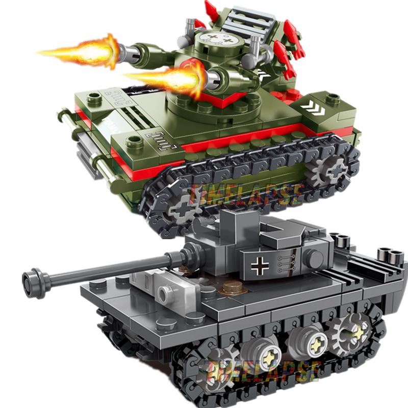 MOC Hlavní bojový tank Tiger Těžký tank Válka Vojenské Městské Vozidlo Auto Stavební kostky Klasický Model Kostky Sady Nápady
